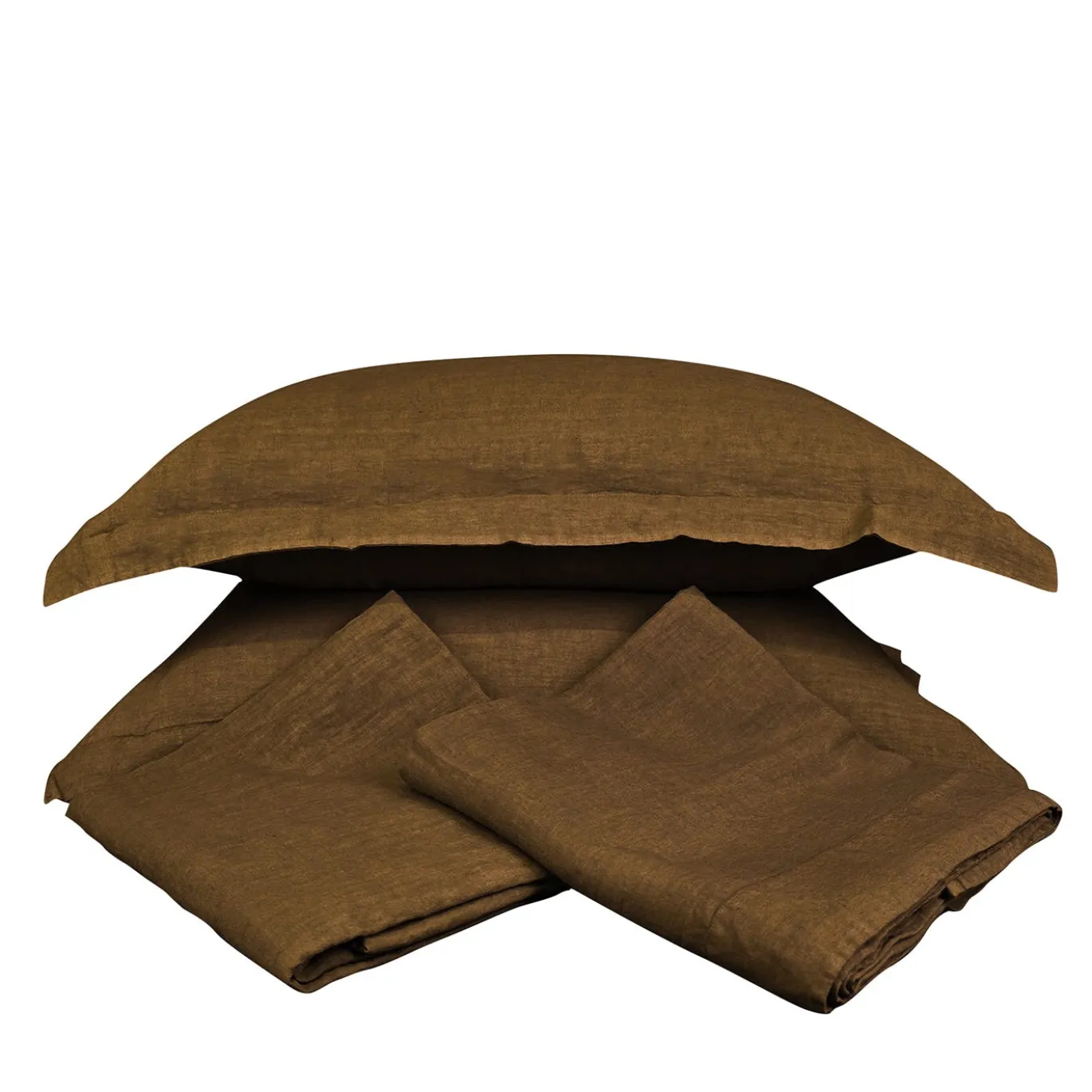 Set di biancheria da letto Tuscan Brown in lino puro
