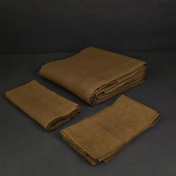 Set di biancheria da letto Tuscan Brown in lino puro
