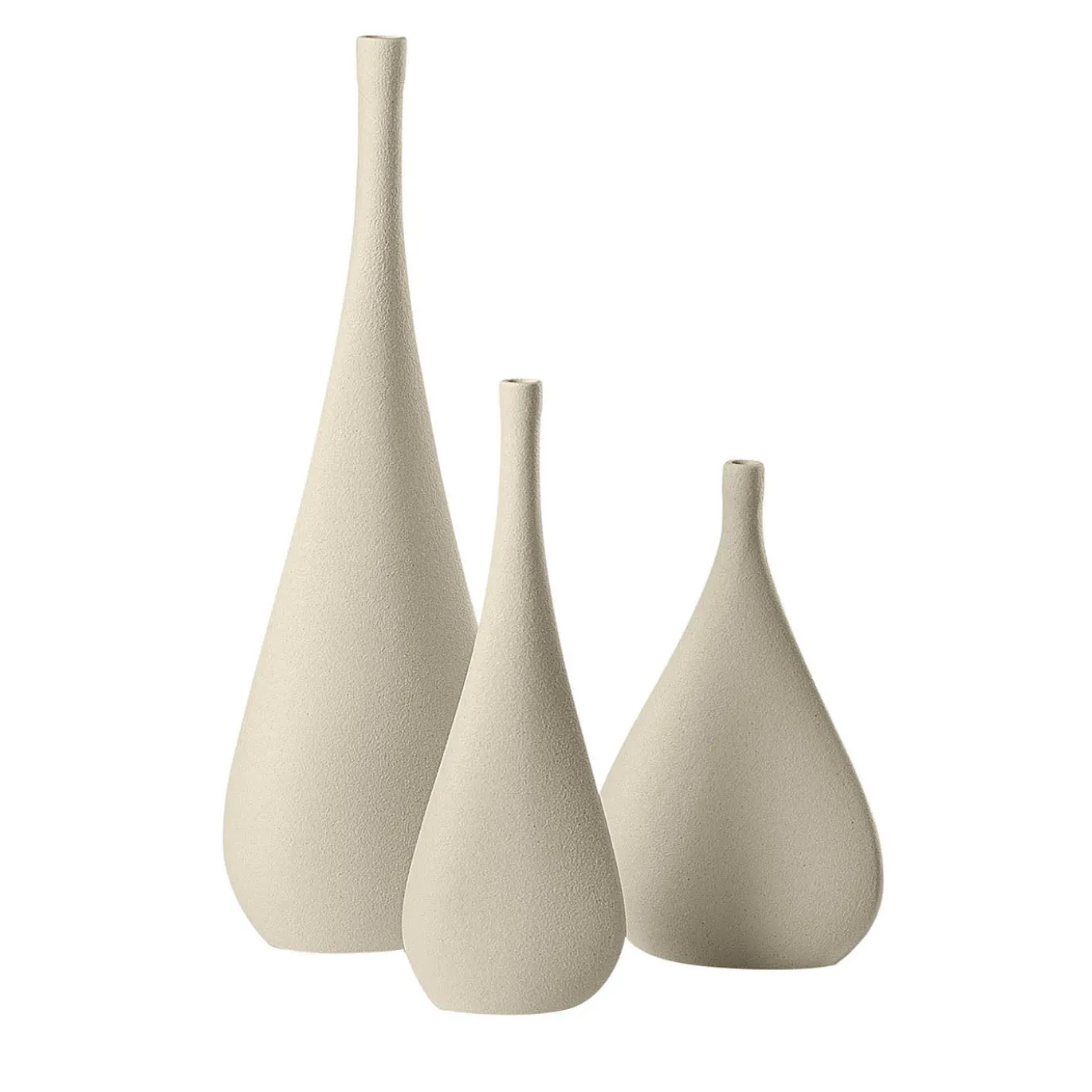 Set di 3 bottiglie decorative a goccia Kaolin