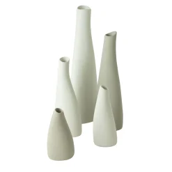 Set di 5 bottiglie decorative bianche