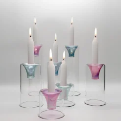 Set di 3 candelabri Tharros rosa