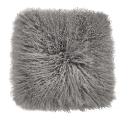 Set di 2 copricuscini pelle Tibet grigio