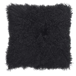 Set di 2 copricuscini pelle Tibet nero