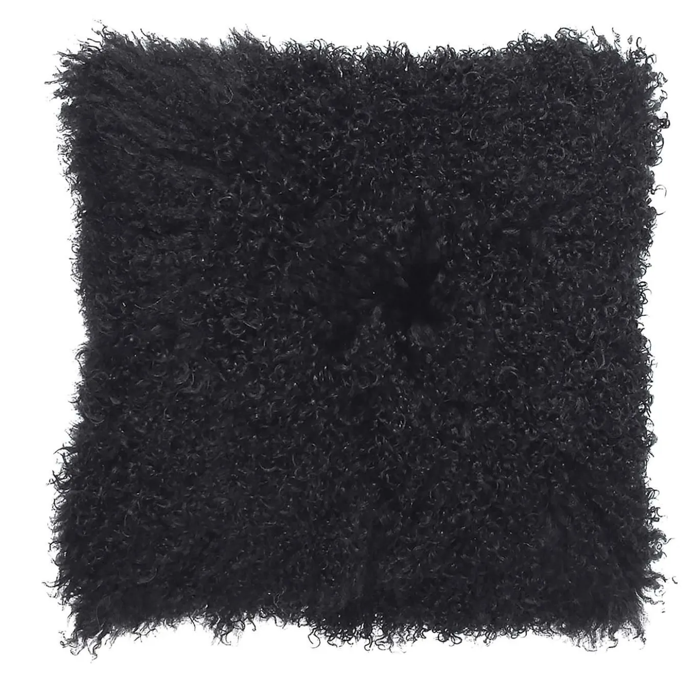 Set di 2 copricuscini pelle Tibet nero