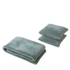 Set di cuscini in plaid e pelliccia di pecora per biancheria da letto