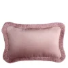 Set di 2 Cuscini Micro The Gift di Velluto Rosa con Frange