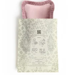 Set di 2 Cuscini Micro The Gift di Velluto Rosa con Frange
