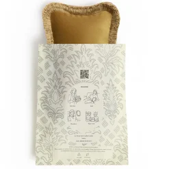 Set di 2 Cuscini Micro The Gift in Velluto Senape con Frange