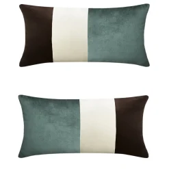 Set di 2 Cuscini Ottici Tripli in Verde Teal