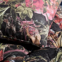 Set di 2 Cuscini Quadrati in Tessuto con Motivo Foglie, Fiori e Animali