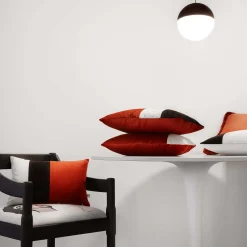 Set di 2 cuscini tripli ottici rosso mattone - lato destro