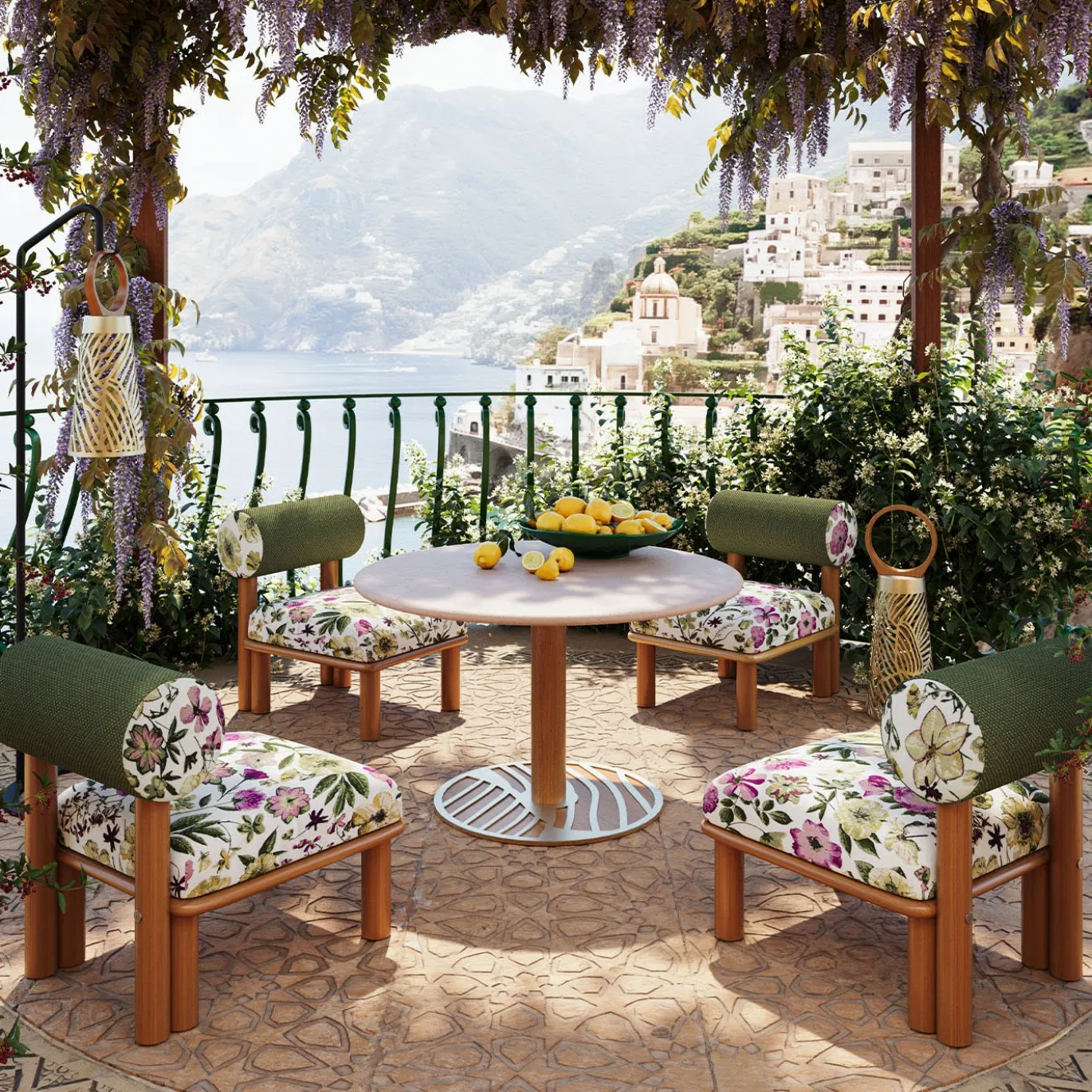 Set di due lanterne Noora Champagne di Lorenza Bozzoli