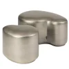 Set di due poggiapiedi Lawrence in tessuto Shagreen