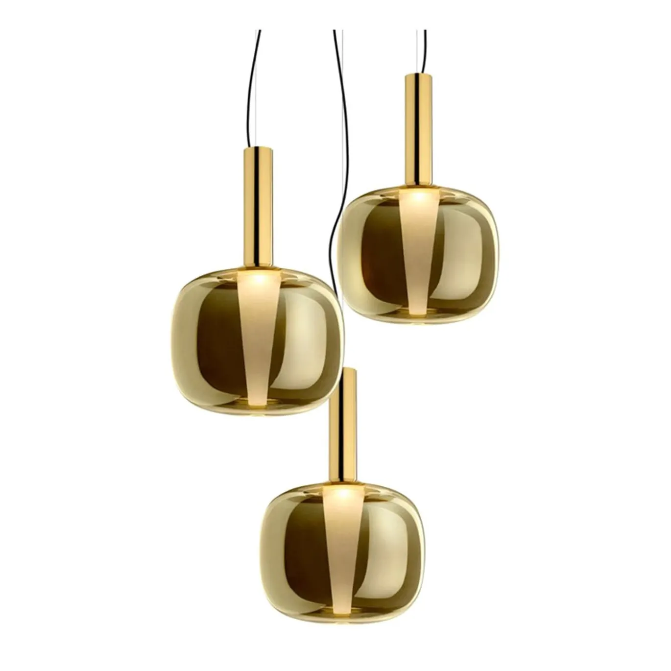 Set di 3 lampade a sospensione in ottone di Branch Creative