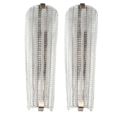 Set di 2 Lampade da Parete Astoria in Vetro Trasparente