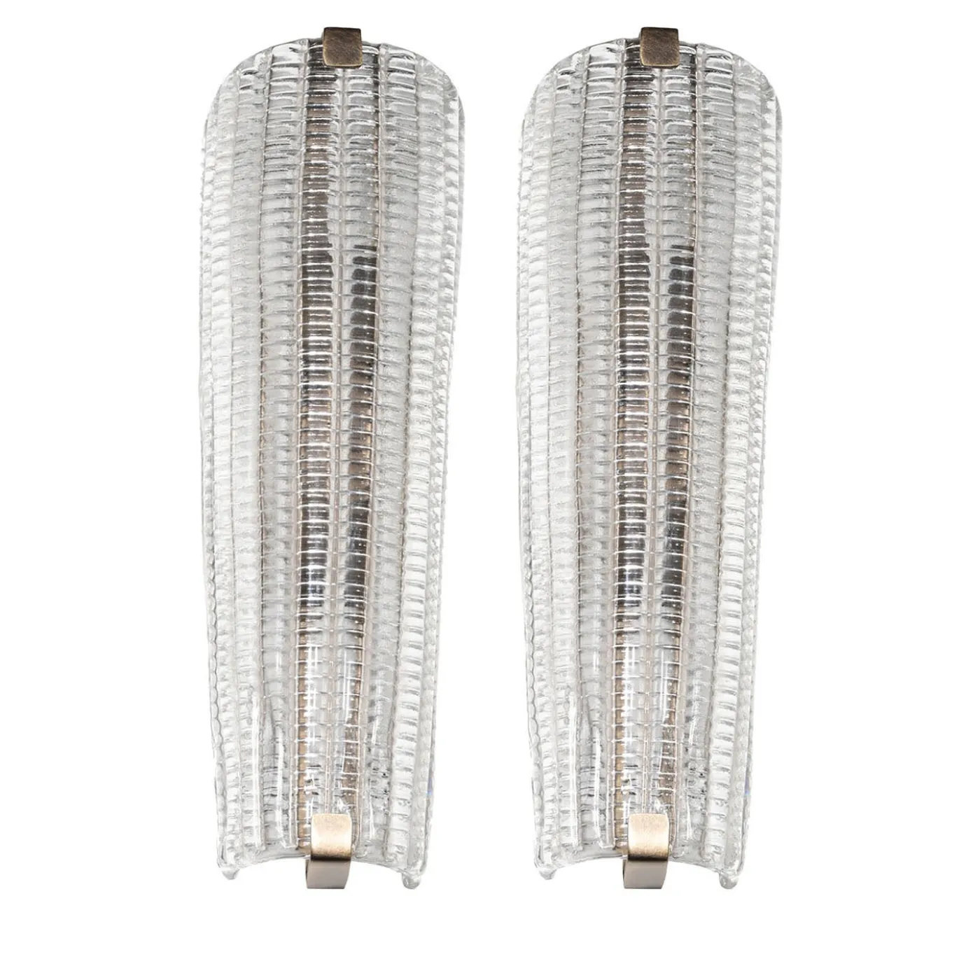 Set di 2 Lampade da Parete Astoria in Vetro Trasparente