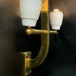 Set di 2 lampade da parete in ottone
