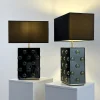Set di 2 Lampade da tavolo Occhi Gialli in vetro nero