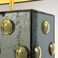 Set di 2 Lampade da tavolo Occhi Gialli in vetro nero