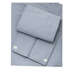 Set di lenzuola Memoria in cotone biologico azzurro