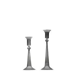 Set di 2 portacandele classici grigi