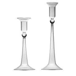 Set di 2 Portacandele Classici in Vetro Veneziano