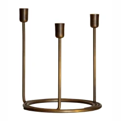 Set di 3 portacandele Sirio in ottone bronzato