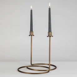 Set di 3 portacandele Sirio in ottone bronzato