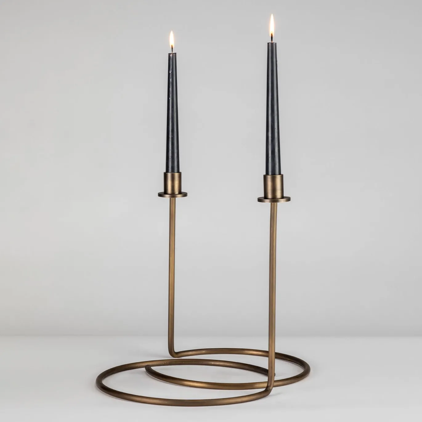 Set di 3 portacandele Sirio in ottone bronzato