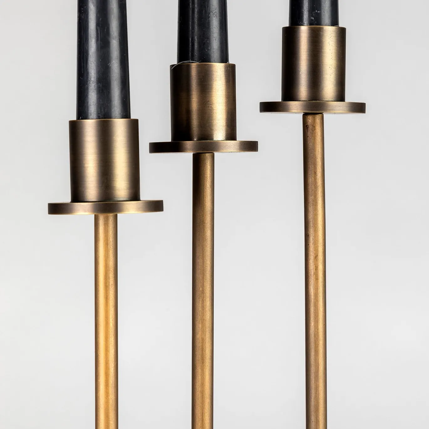 Set di 3 portacandele Sirio in ottone bronzato