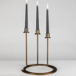 Set di 3 portacandele Sirio in ottone bronzato