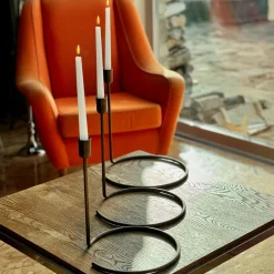 Set di 3 portacandele Sirio in ottone bronzato