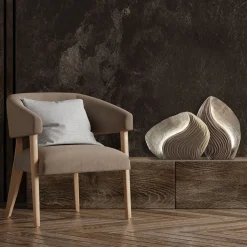 Set di 2 Sculture Luminose Madrepora Lampada da Tavolo Beige