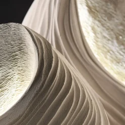 Set di 2 Sculture Luminose Madrepora Lampada da Tavolo Beige