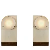 Set di 2 sculture Polifemo in ottone e alabastro