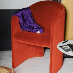 Set di 2 sedie Brera rosse di Dainelli Studio