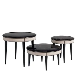 Set di 3 tavoli da pranzo in ebano