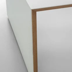 Set di 3 Tavolini a Incastro Trio in Teak Bianco