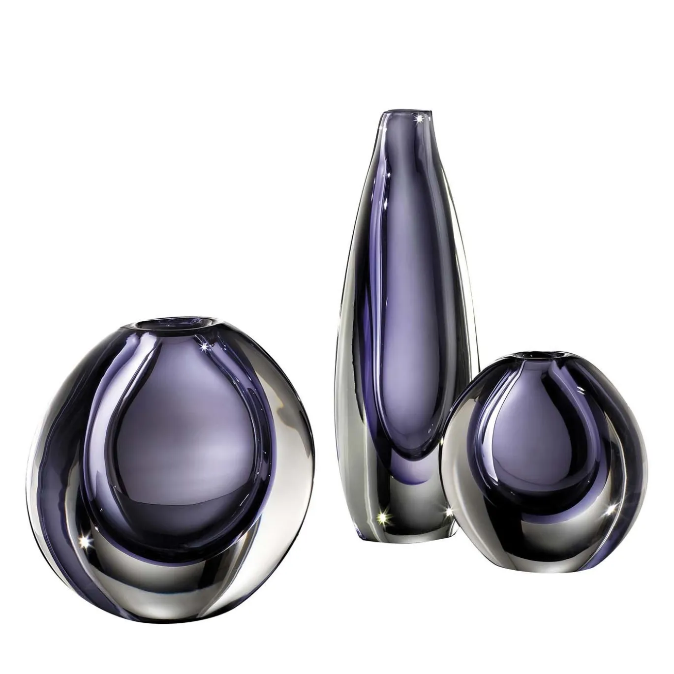 Set di tre vasi viola Mila