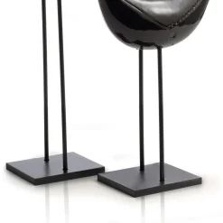 Set di 2 uccelli neri scultura di Aldo Londi