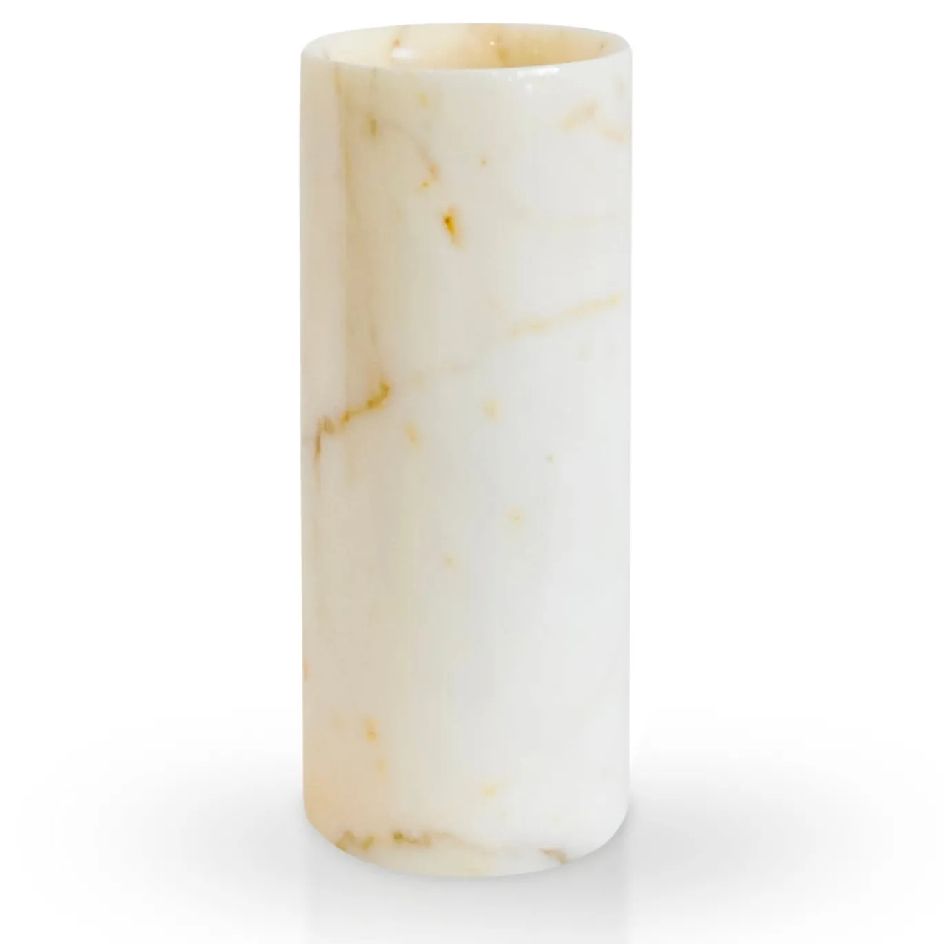 Set di 2 vasi cilindrici in marmo Paonazzo e marmo bianco Carrara satinato