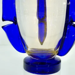 Set di 2 Vasi Decorativi Colossi Giganti in Vetro di Murano Blu Cobalto