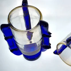Set di 2 Vasi Decorativi Colossi Giganti in Vetro di Murano Blu Cobalto