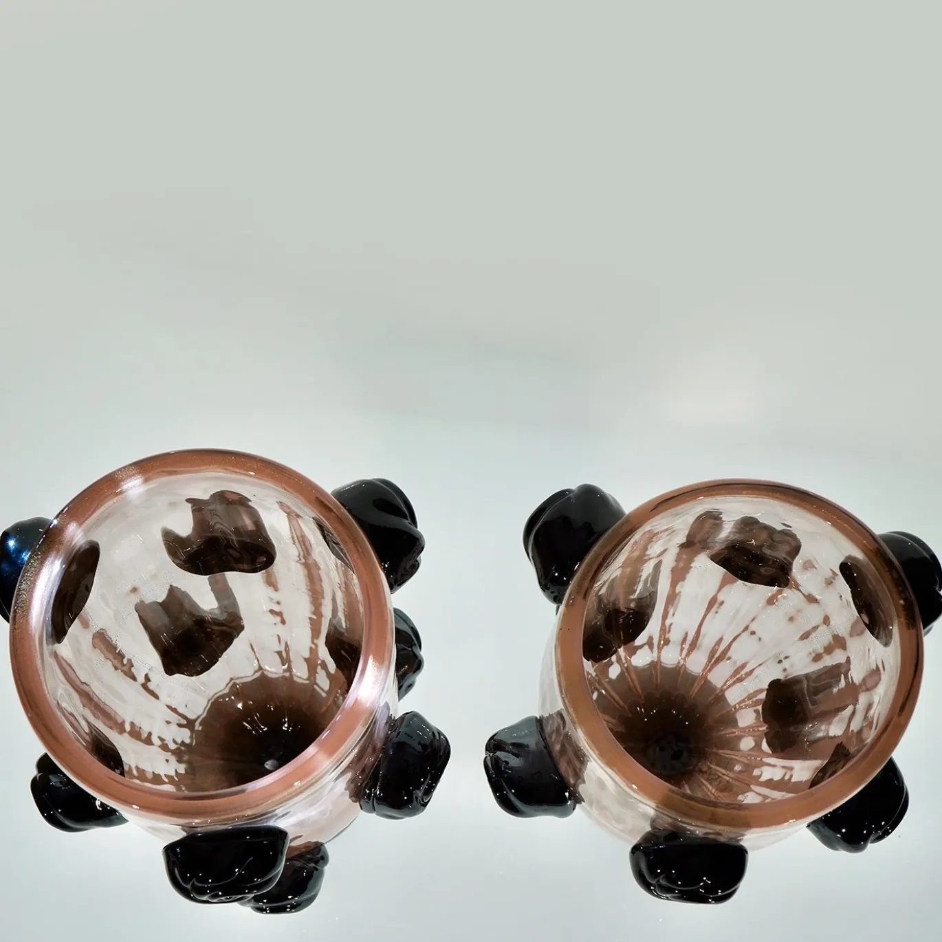 Set di 2 Vasi Decorativi Colossi Giganti in Vetro di Murano Rosa