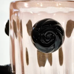 Set di 2 Vasi Decorativi Colossi Giganti in Vetro di Murano Rosa