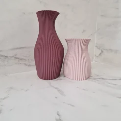 Set di 2 vasi decorativi Onda Burgundy e Rosy