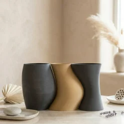 Set di 3 vasi decorativi Turan curvi