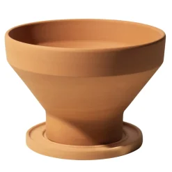 Set di vasi e sottovasi per piante in terracotta Mira