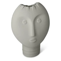 Set di 3 vasi Moai bianchi e grigi