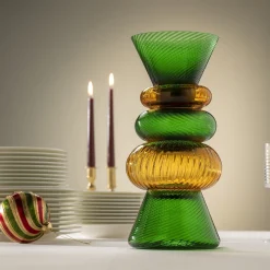 Set di 5 vasi verdi e ambra Issey di Matteo Zorzenoni